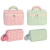 Small Fresh Plaid Cosmetic Bag, Large Capacity, High-end Multi-functional Toilet Bag, Bucket Bag, Cosmetic Storage Bag.