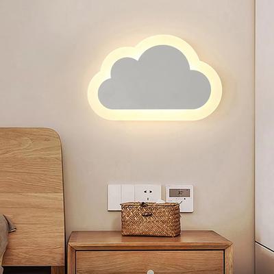 Nuvem moderna lâmpada de parede suave quente/luz branca proteção para os olhos sala estar berçário meninos meninas crianças quarto cabeceira plug-in noite lâmpada