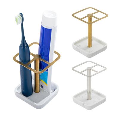 Toothbrush Holder with Stable Base 4 Divided Compartments Multipurpose Bathroom Toothbrush Toothpaste Organizer
