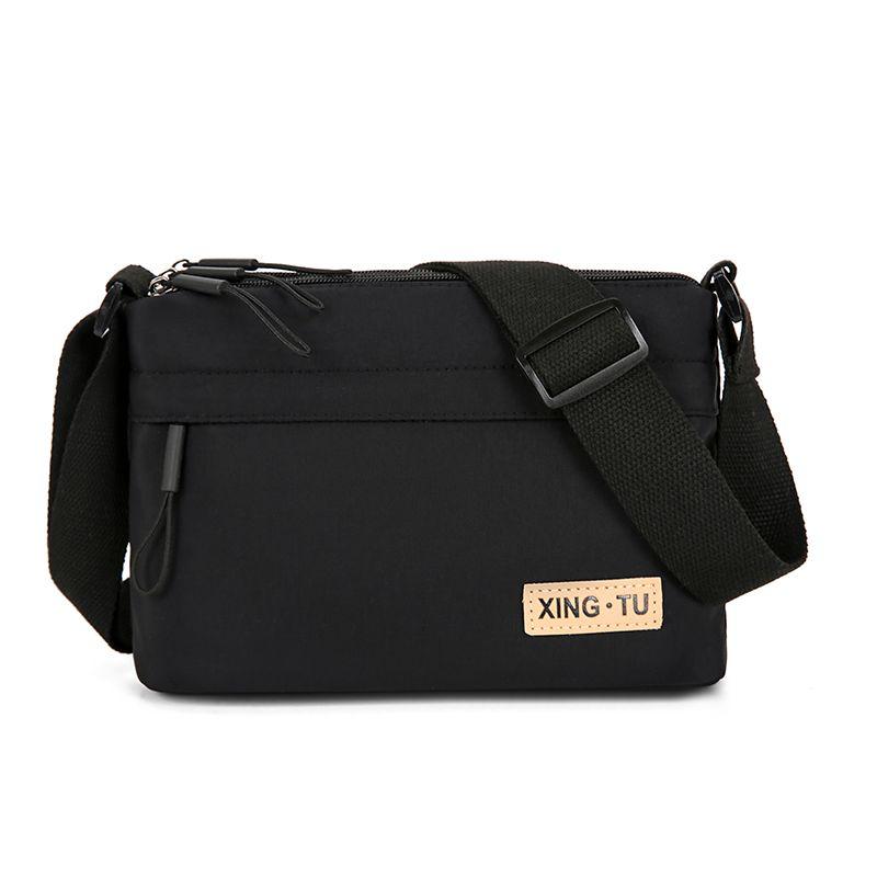 

Men s and Women s Same Bag Fashion All-Match Shoulder Bag Multi Compartment Cross Body Bag Nylon Washed Cloth Waterproof Casual Bag Black