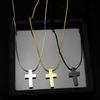 Simple fashion style mirror necklace cross collarbone chain stainless steel personalized pendant item
