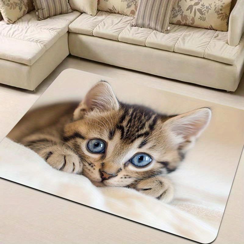 1Pcs Anti Fatigue Kitchen Rugs Cat On the Bed Waterproof Non-Slip Thick Cushioned Kitchen Mat Heavy Duty Comfort Standing Mat for Kitchen