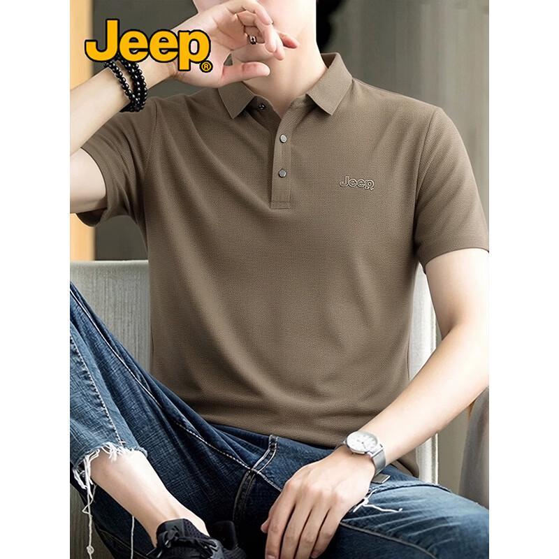 JEEP Men s Ice Silk Cooling Anti-wrinkle Polo Shirt L