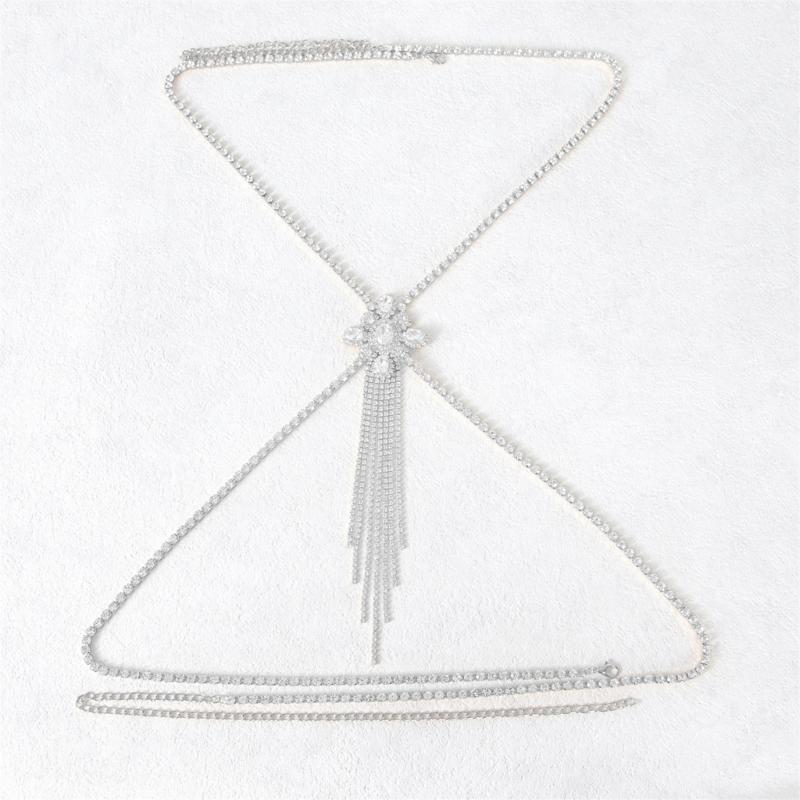 Rhinestones Chest Chain Body Chain Jewelry For Evening Gowns Formal Occasion Women Body Jewelry Evening Party Accessory