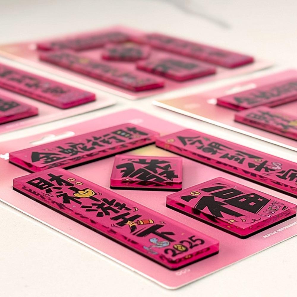 New Snake Year Fridge Magnets Resin God of Wealth 3D Magnetic Sticker Couplet New Year Magnetic Sticker Gift