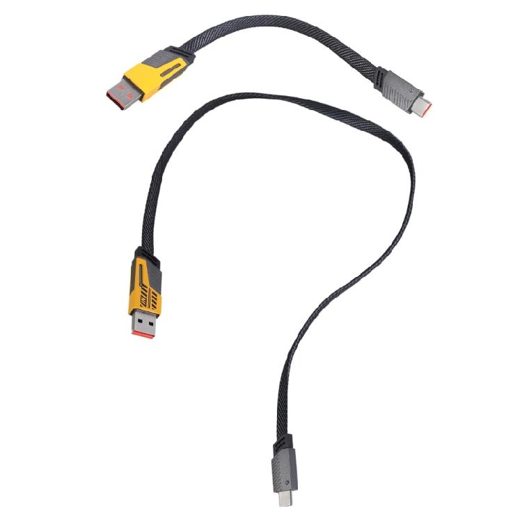 Fast Charging Power Cord 65W Type C + USB to Type C Data Cable Wire 2-in-1 Designing with 480Mbps Transfer Rate 25/50cm