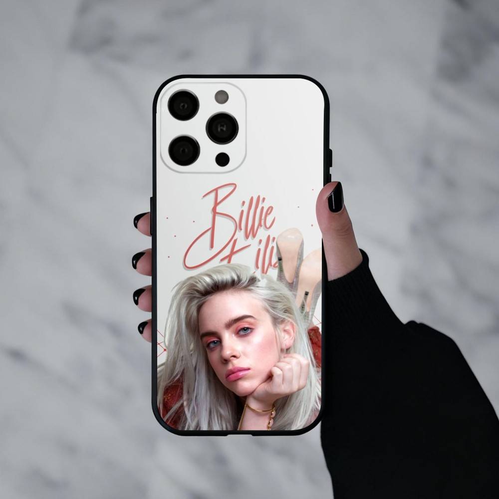 Singer B-Billie E-Eilish-H Phone Case For iPhone 17pro,16,15,14,13,12,11 Plus,Pro Max,XS,Soft Silicone Black Cover