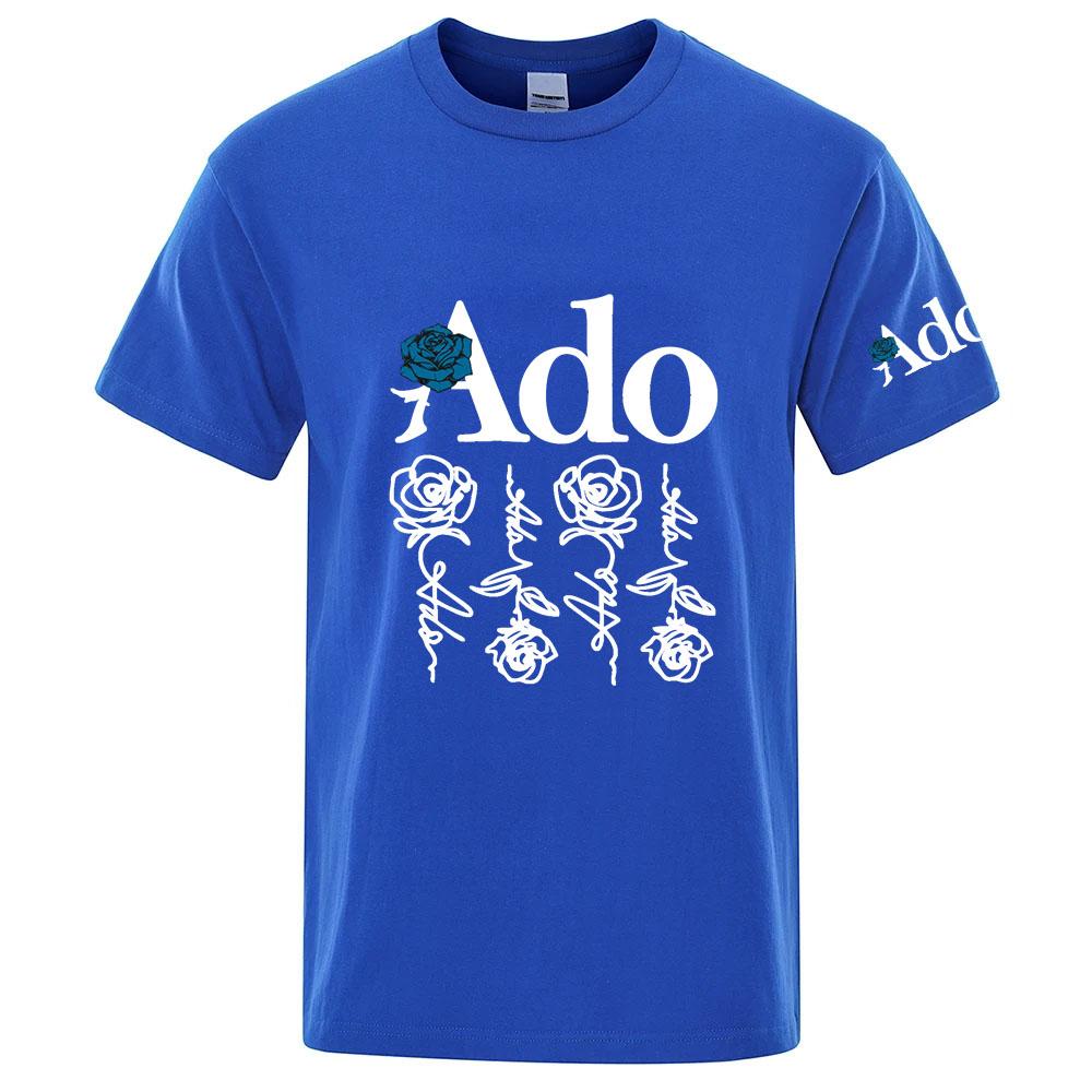 2026 Unisexs Ado World Tour Logo Print Summe Casual Solid Color Short Sleeve Tops OversizedONeck Pullover Street Unisexs TShirts