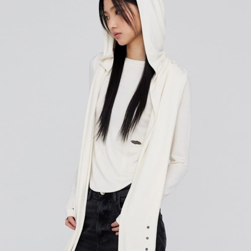 OPENING PROJECT W 2Way Hoodie scarf - Ivory