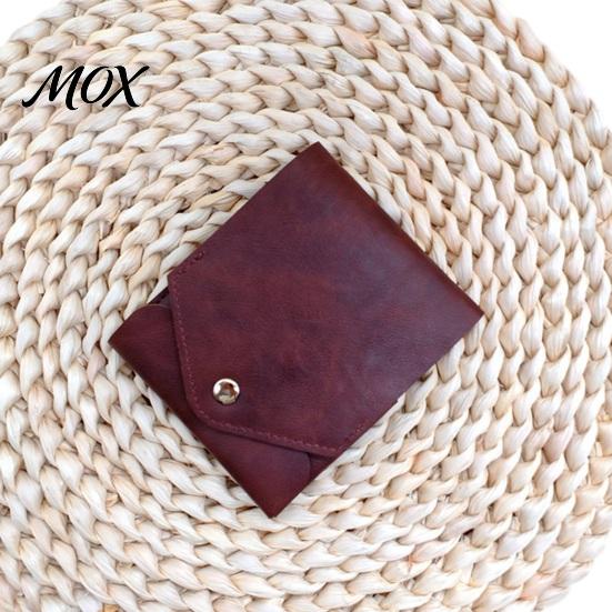 Independent Cash Slot Slim Faux Leather Wallet, Retro Snap Button Bifold Business Trip Wallet Portable Card Holder for Men Women