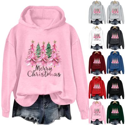 Damen Sweatshirt Sport Weihnachten Druck Pullover Sweatshirt Hoodie Langarm Oberteil Casual Sweatshirt