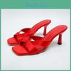 2024 Slippers Heels Woman Sexy Elegant High Heel Shoes Outdoor Casual Pumps Open Toe Ladies Mules Women Shoes Green Red Black Sandals