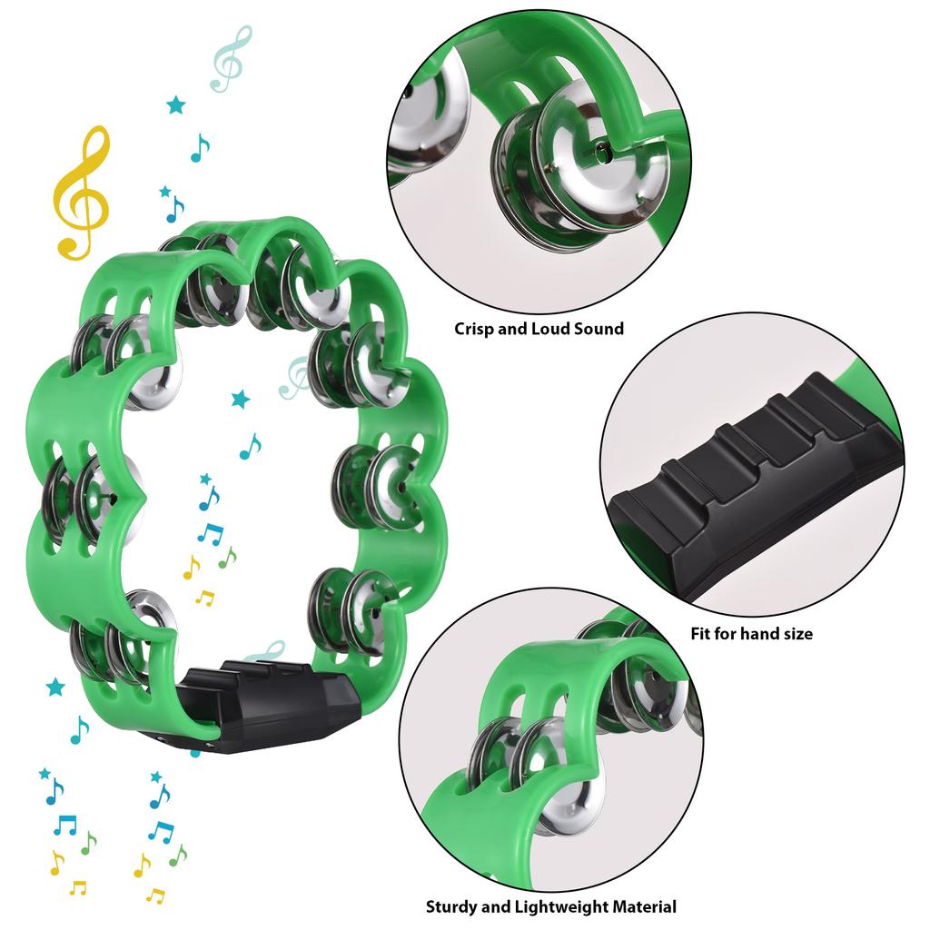 Tambourine for Adults Pleasant Jingle Sound Hand Cranked Bell Rings Metal Bell Sound Percussion
