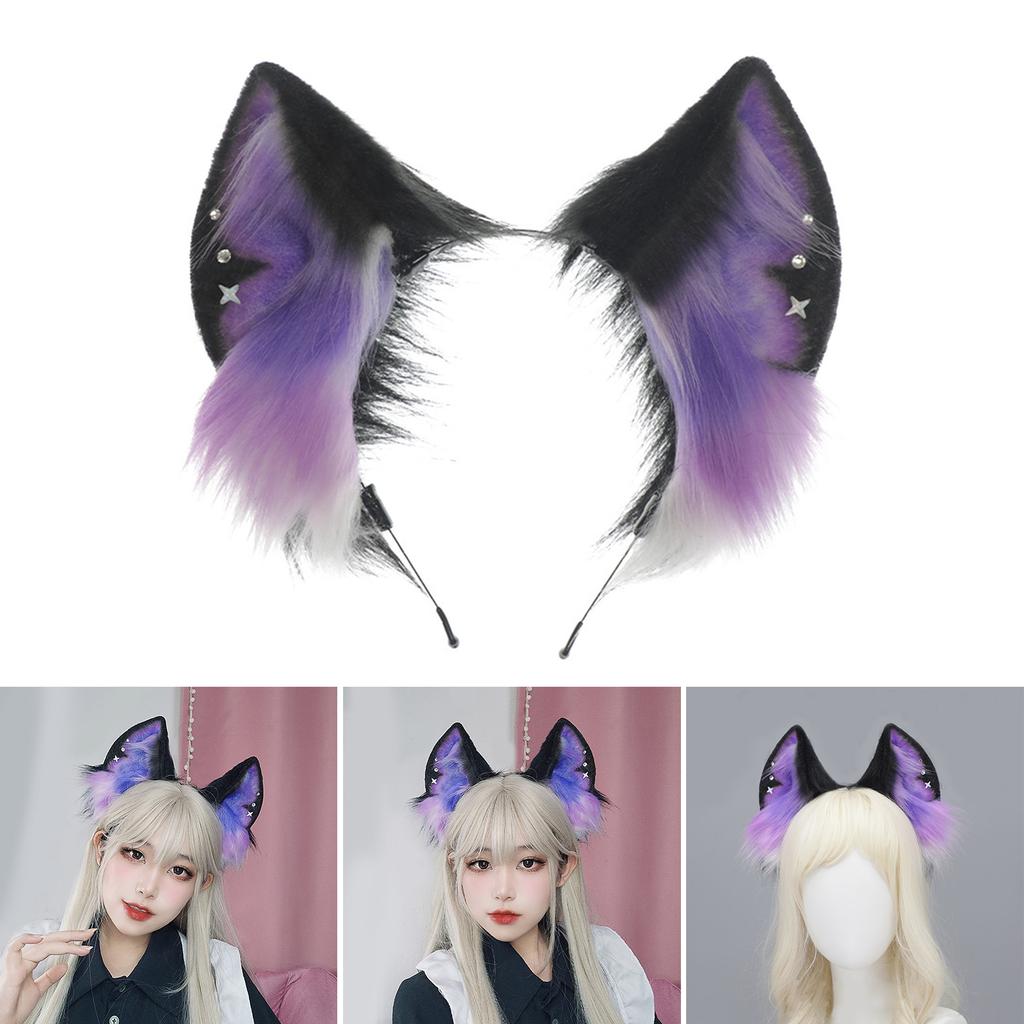 Dark Series Wolfsohren Stirnband Cosplay Kostüm Haarreif Party Kopfschmuck Maskeraden Kopfbedeckung Animes Rollenspiel Haarschmuck