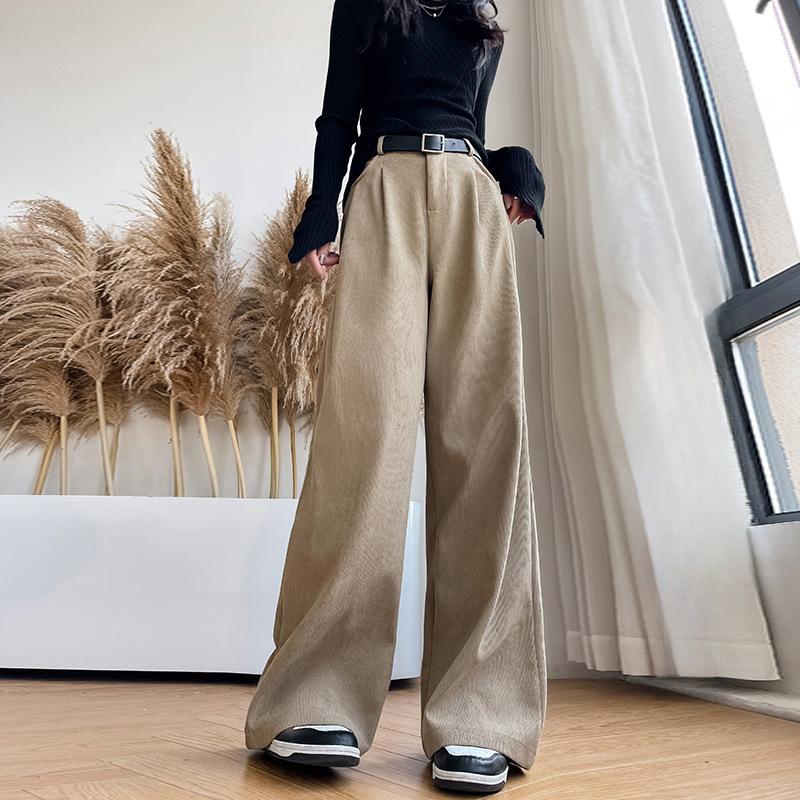 Women's Suit Pants Women's Pants Spring and Autumn New Thin Straight Casual Pants High Waist Drooping Wide Leg Pants