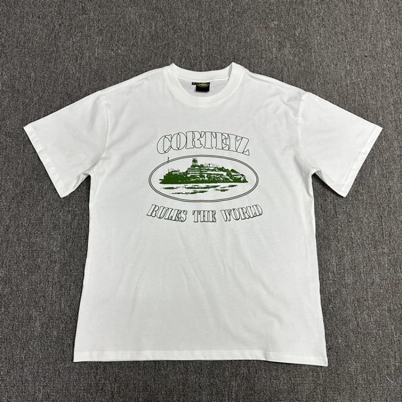 Corteiz Alcatraz Print Tee Unisex Streetwear Hip Hop Skateboard Casual Cotton T-Shirt Loose Fit