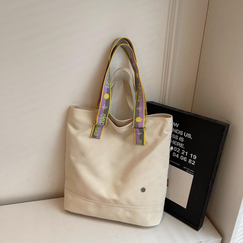 Literary And Fashionable Canvas Big Bag, Summer Large-Capacity Tote Bag, Versatile Commuter, Foreign Style Shoulder Bag Women