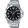 Casio MTP-VD01D-1BV Men's Enticer Stainless Steel Black Dial Analog Sport Watch
