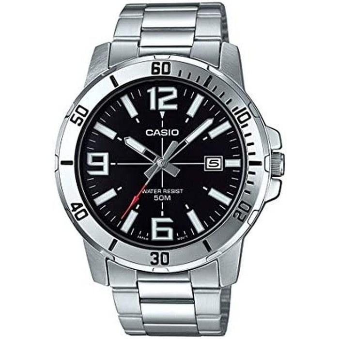 Casio MTP-VD01D-1BV Men s Enticer Stainless Steel Black Dial Analog Watch