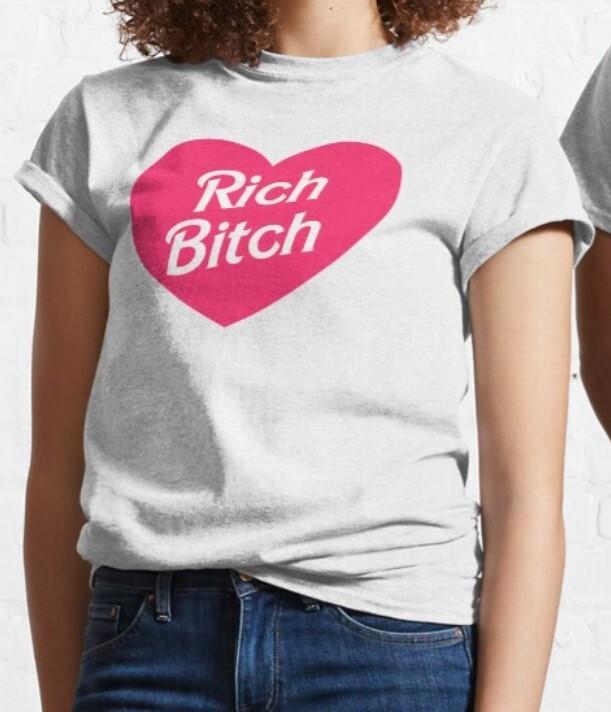 Богатый Б!tch Футболка | y2k | эстетика | розовый | barb Унисекс Футболка L