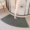 Bathroom Water Absorbent Mat Arc Shaped Non Slip Rug Imitation Linen Weave For Toilet Shower Room Doorway Floor Mat