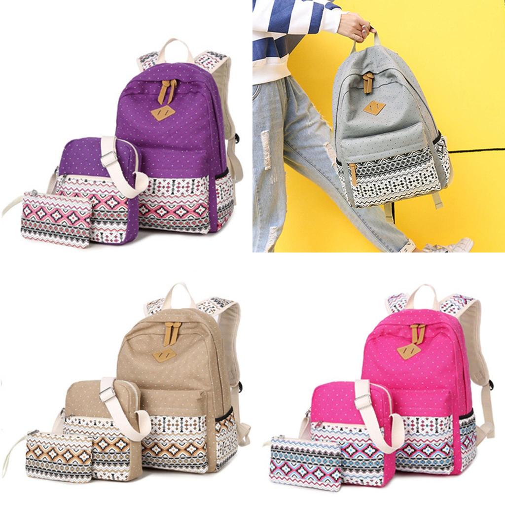 Stylish Premium Quality 3pcs/set Backpack Women Travel Bookbags School Bags For Teenage Girls