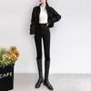 High-waisted Tight Black Bottoming Pants Outer Wear Spring and Autumn 3 Buttons Small Foot Pencil Pants Slim Anti-pilling Hundred with Long Pants