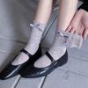 Women's Summer Thin Sweet Bowknot Wooden Ear Edge Mesh Breathable Lace Ballet Wind Drum Pile Socks