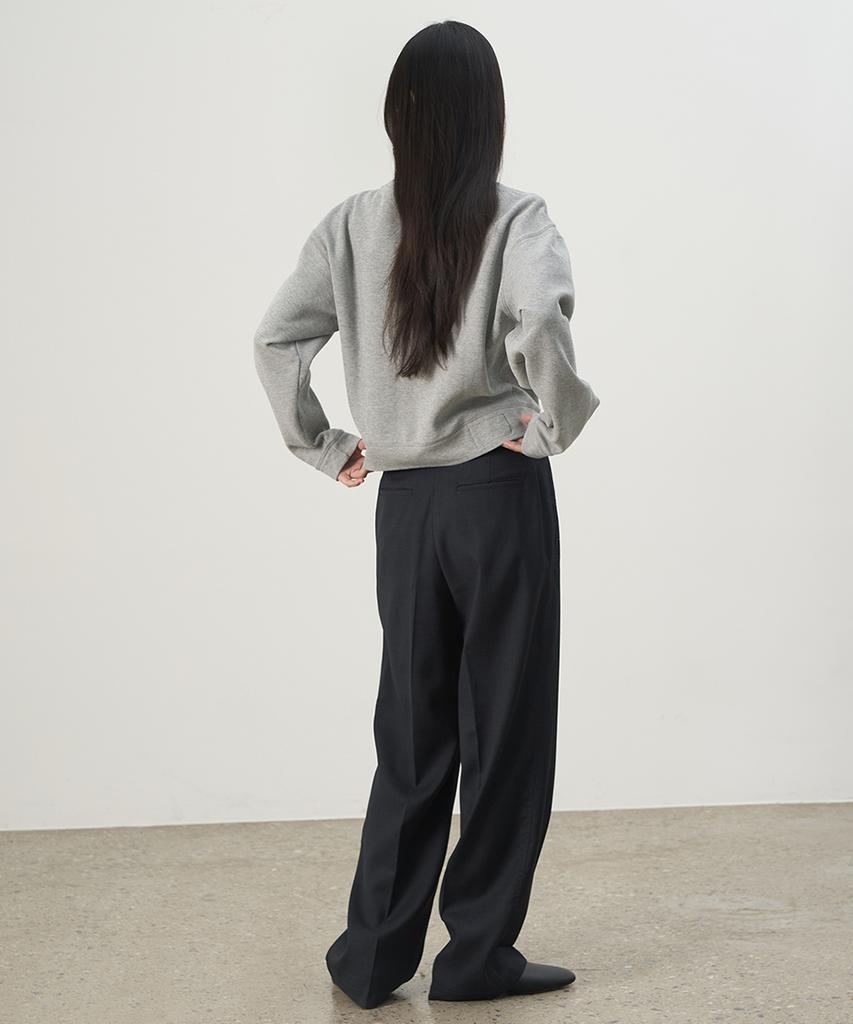 Leopeusaideuhwaiteulabel Summer Wool Pants Dark Navy