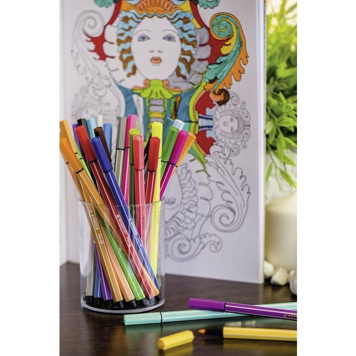 Feutres de coloriage - stabilo - pen 68 - pochette de 15 - couleurs assorties - pointe 1,0 mm