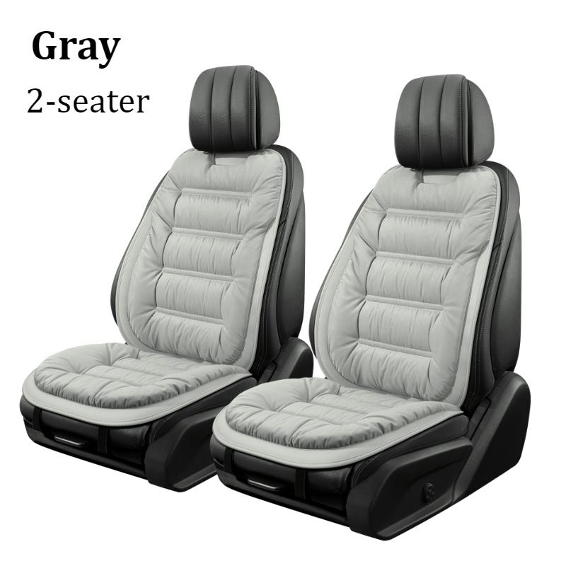2-seater Elegant Comfortable Down Feather Car Seat Cushion Plush PU Leather Thick Warm Cozy for Autumn Winter