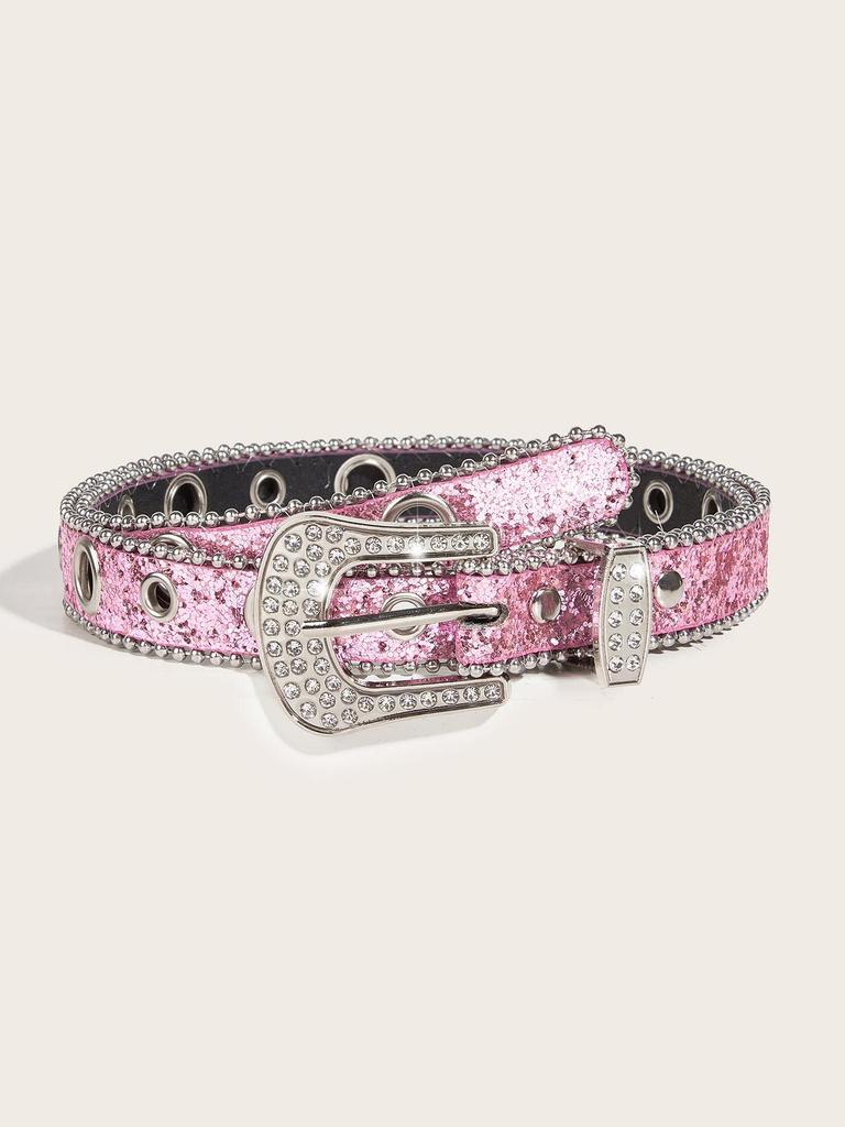 Trendy Y2K Rhinestone Buckle Wide Waist Belt Chain for Women