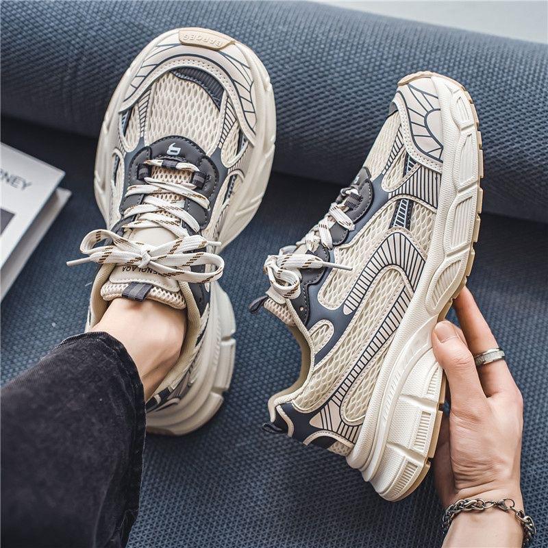Spring new breathable mesh sports shoes thick-soled non-slip casual running dad shoes