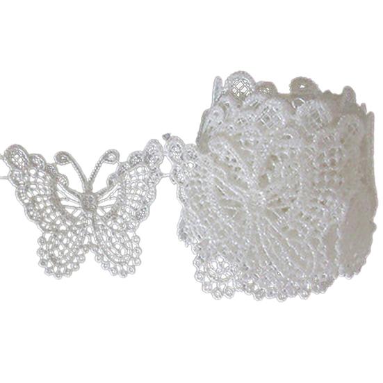 

1m Applique Lace Edge Butterfly Shape White Sewing Craft Applique for Clothing