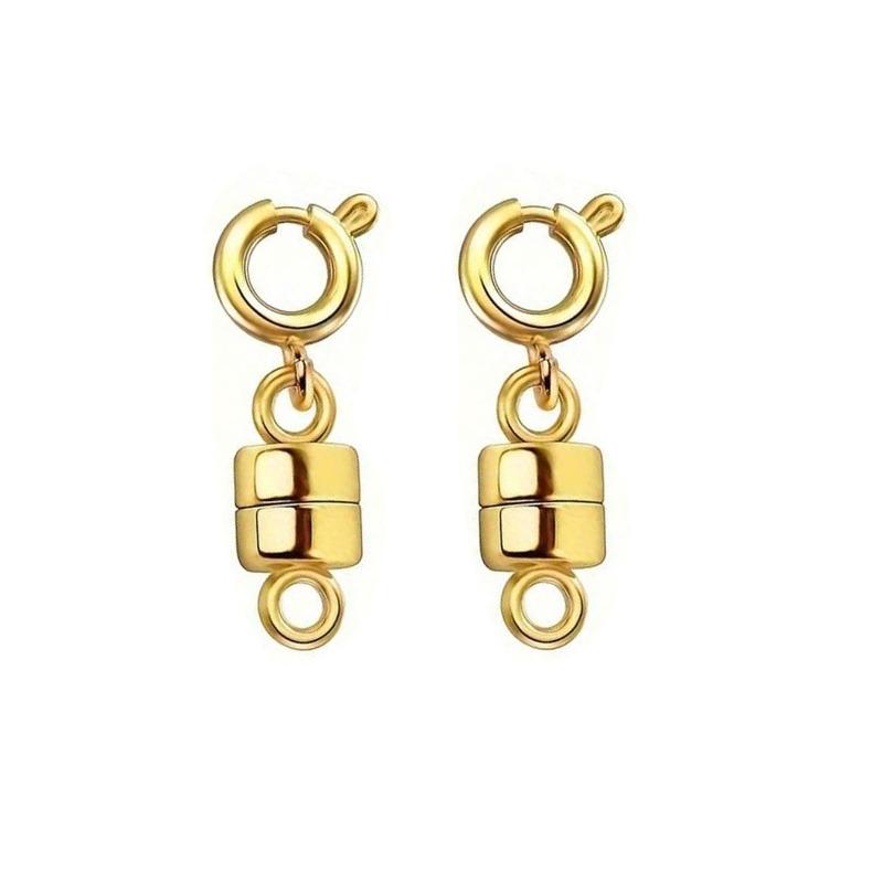 

Luxurious Magnetic Necklace Clasps Gold & Silver Plated Jewelry Connectors, Easy Chain Extenders for Bracelets DIY Making золотой