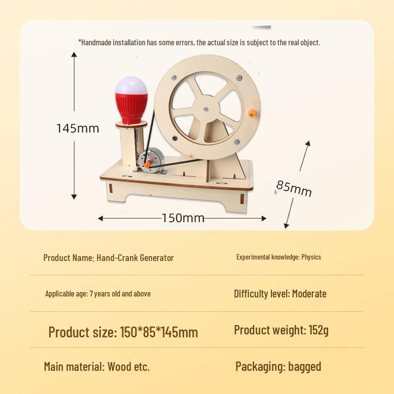 DIY Hand-Crank Generator Educational Science Kit for Kids