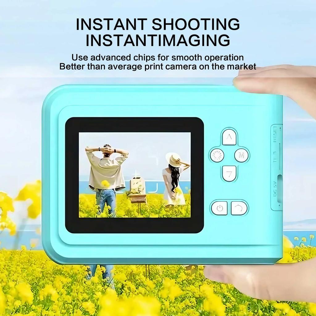 Portable Bluetooth Mini Camera with 24 Inch LCD Instant Print Feature Rechargeable Travel Friendly for Kids Teens Adults
