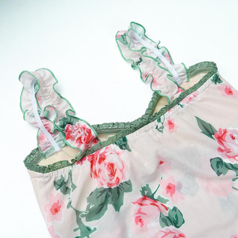 Sommer-Träger-Tanktops für Damen, V-Ausschnitt, ärmellose Weste mit Blumenmuster