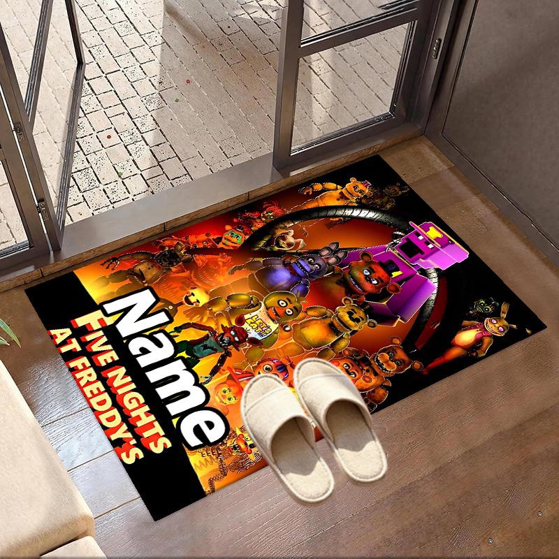 Custom Name Personalized Five Nights At Freddy's Print Carpet, Versatile Home Decor Rug, for Playroom, Apartment, Balcony, Entryway, Hallway Gift