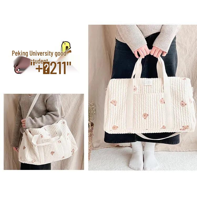 Korean INS-Style Embroidered Travel Bag: Large Capacity, Lightweight, Versatile Handbag