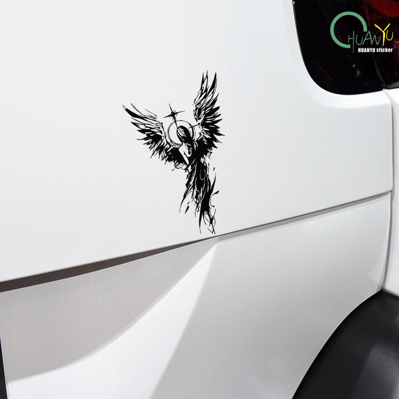 Engelsflügel Mädchen Kreativer Autoaufkleber Auto Motorrad Kratzfest Wasserdicht Reflektierend Dekorationsaufkleber