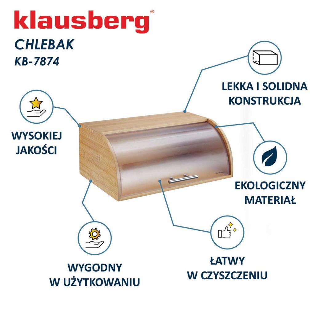 BAMBOO BREAD BIN KLAUSBERG KB-7874