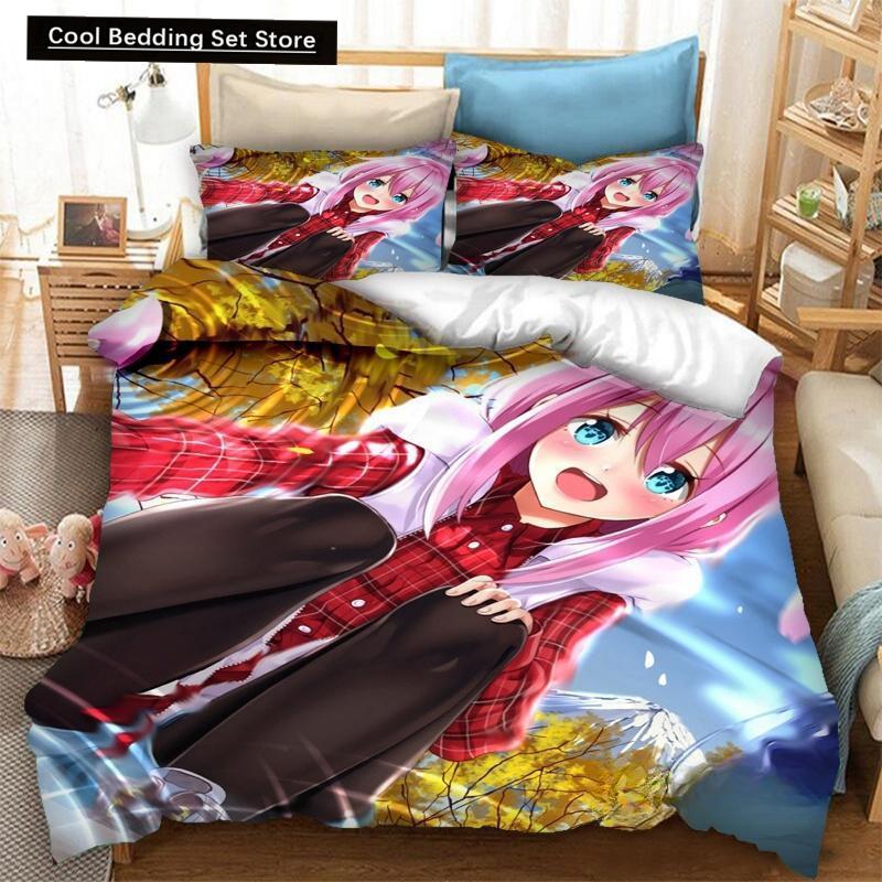 Neuer 3D-Druck Anime Yuru Camp Bettwäsche-Set Bettbezüge Kissenbezüge 2/3-teilig Steppdecke Bettwäschesets Bettwäsche Bett Heimtextilien