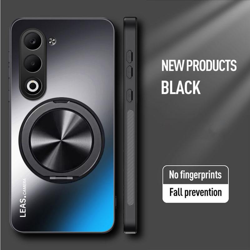 Magnetyczne etui na OPPO A5 Matowe Wstrząsoodporne Pokrowiec z obrotowym uchwytem pierścieniowym 360° na OPPO A5X A5 Pro A3X A3 A2 A80 A60 A40 Twarda skorupa