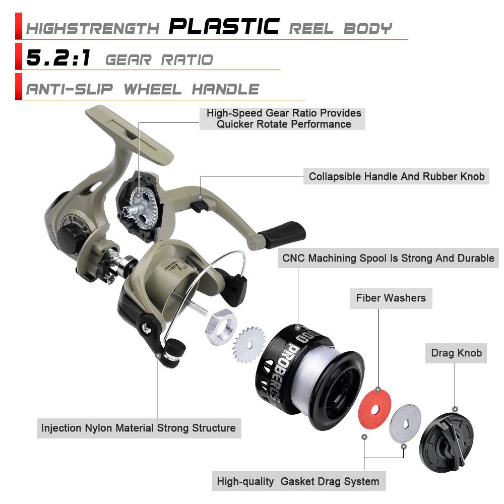Ultralight 1000 Series Lure Spinning Reel for Beginners - Ideal for Sea Fishing