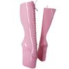 Fashion FHC 18CM Wedges Pony Heel Knee High Boots,Women Fetish Dance Shoes,Men Cosplay Botas,Lace-up,Black,Red,Pink,Blue,Custom Colors