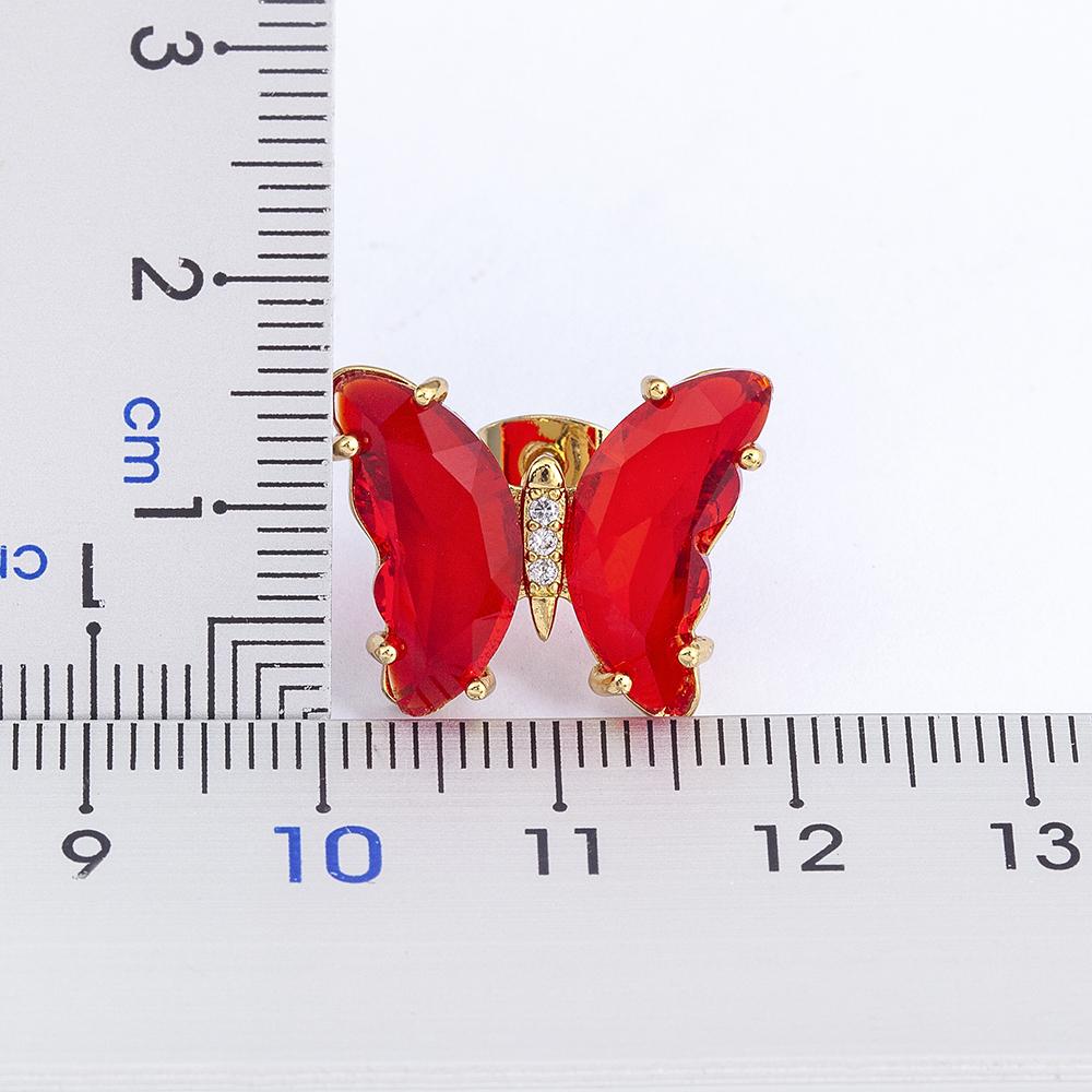Nidin New Fashion 8 Colors Exquisite Lovely Butterfly Transparent Crystal Zirconia Stud Earrings Feminity Elegant Jewelry Gift