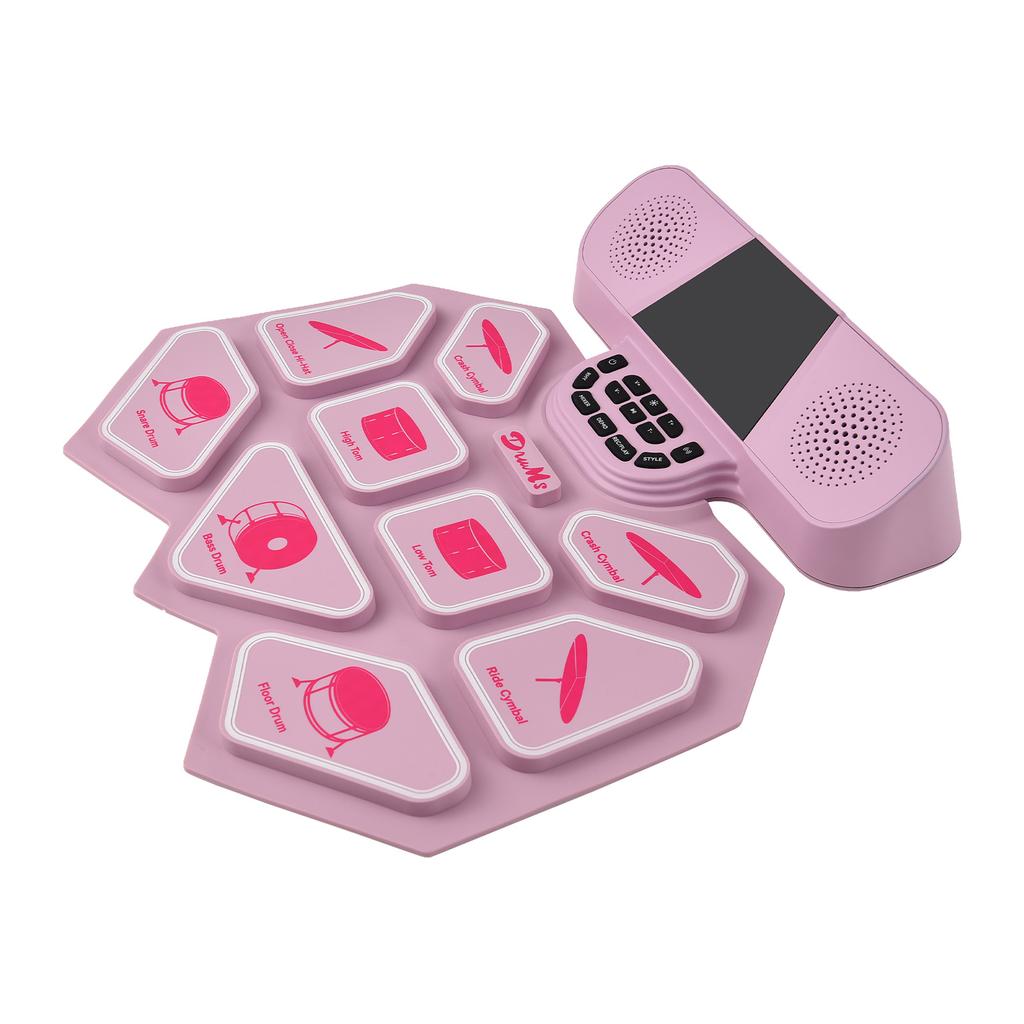 Electronic Drum Set with Dual Speaker Hand Roll Drum Set Ultra Thick 9 Pads Supports BT MIDI