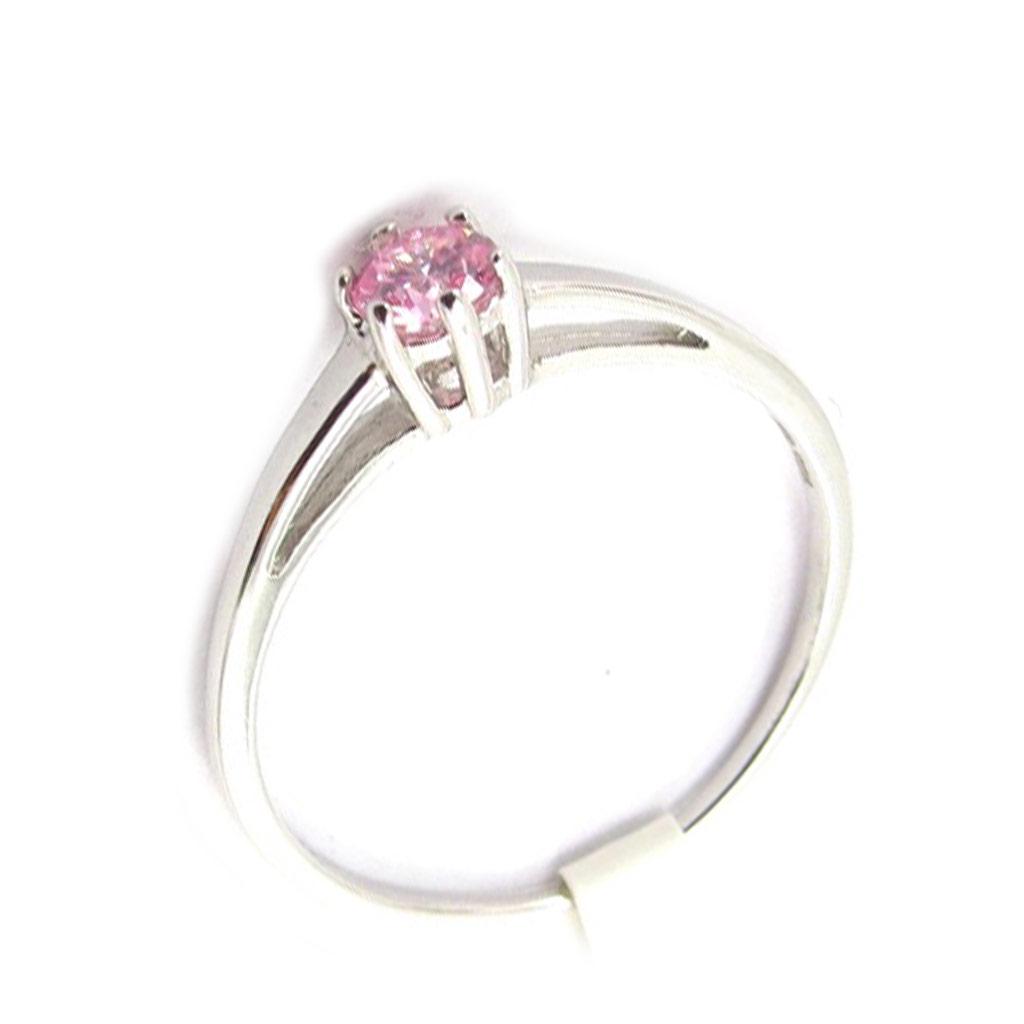 Solitaire Silver Ø 4 Mm Pink