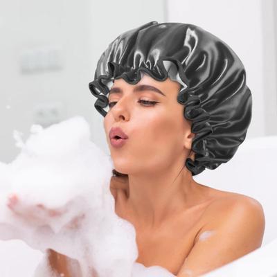 Waterproof Shower Cap Elastic Free Shrinkage Reusable Shower Cap Simple and Beautiful Workmanship Double-layer Hair Care Cap